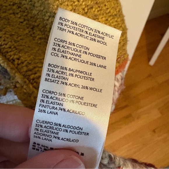 Free People Multicolor Hooded Knit Cardigan - Cream, Mustard, Blue, Red, Olive - Picture 10 of 14